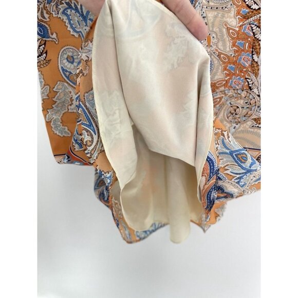 Lila Rose‎ Women’s Scoop Neck Paisley Print Mini Slip Dress Size 2 - Picture 6 of 13